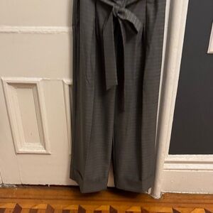 Paperback waisted, Wide-Leg stripe trousers— Gray